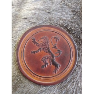 Leather Coaster Rampant Lion Pair